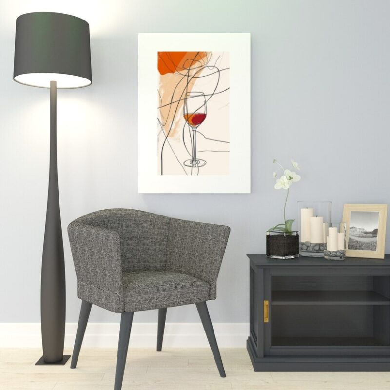 Quadro Decorativo Vinho Abstrato - 60x48 Cm B