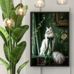 Quadro Decorativo Vintage Gato Esmeralda