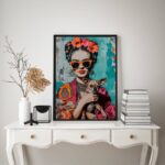 Quadro Frida Kahlo Com Pinscher