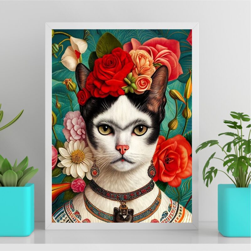 Quadro Frida Kahlo - Gatinha B