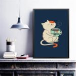 Quadro Gatinho Com Café - Love Coffee