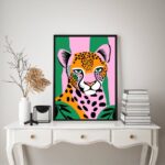 Quadro Leopardo Colorido - Fashion