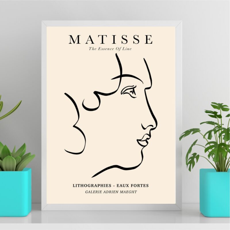 Quadro Matisse Perfil Mulher - Bege B