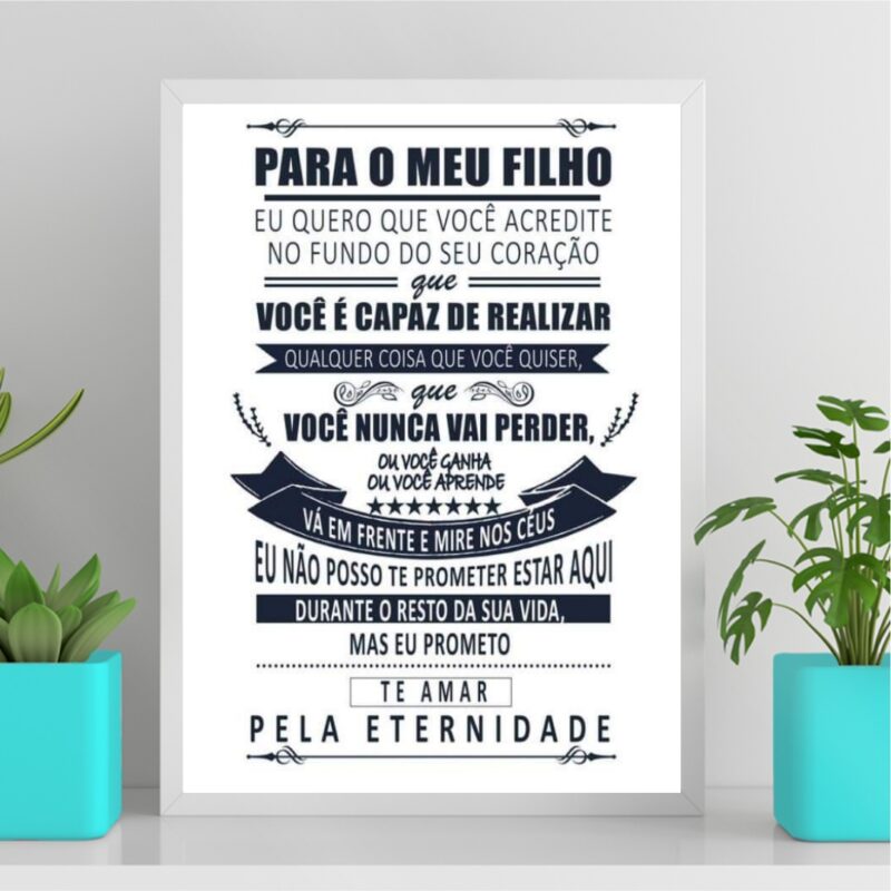 Quadro Mensagem Para Meu Filho B