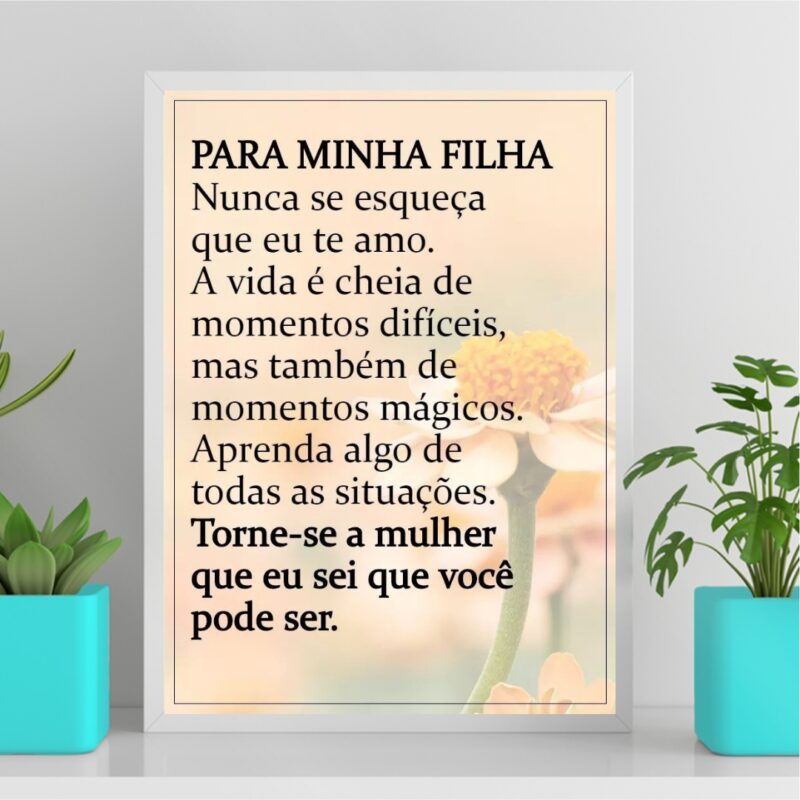 Quadro Mensagem Para Minha Filha B