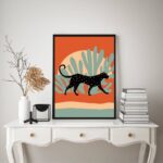 Quadro Paisagem Boho - Leopardo