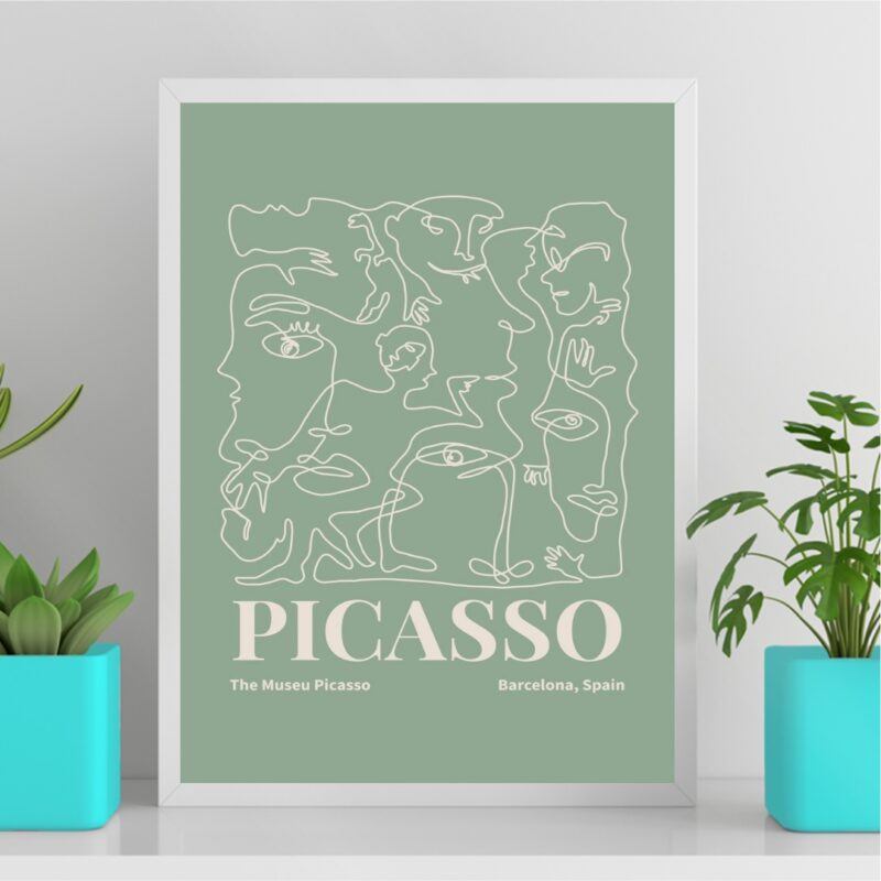 Quadro Poster Arte Picasso Verde B