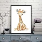 Quadro Arte Infantil Girafinha