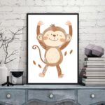 Quadro Arte Infantil Macaquinho