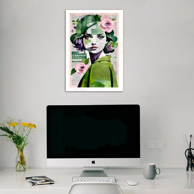 Quadro Arte Menina Mulher - Flores B