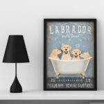 Quadro Banheiro Vintage Labrador