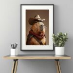 Quadro Capivara Cowboy - 60x48 Cm