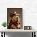 Quadro Decorativo Capivara Cowboy