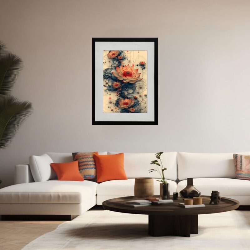 Quadro Decorativo Flor de Lotus 60x48cm b