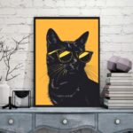 Quadro Decorativo Gato De Óculos Escuro