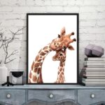 Quadro Decorativo Girafa Mãe