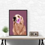 Quadro Golden Retriever - Flor