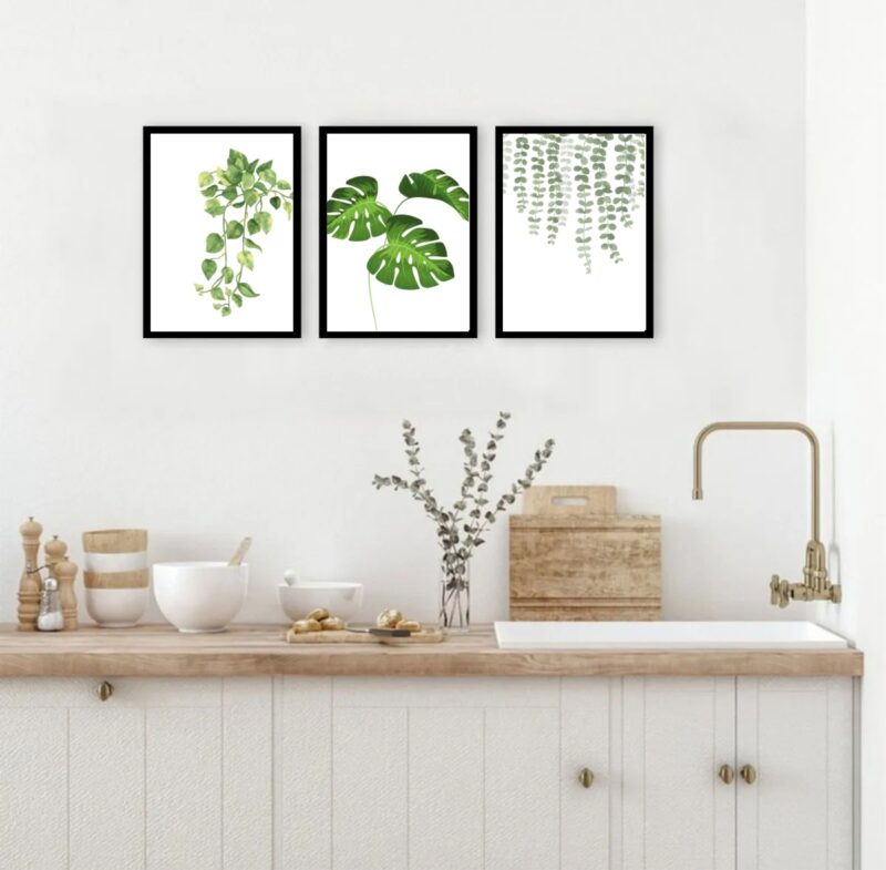 Kit 3 Quadros Minimalistas Plantas b