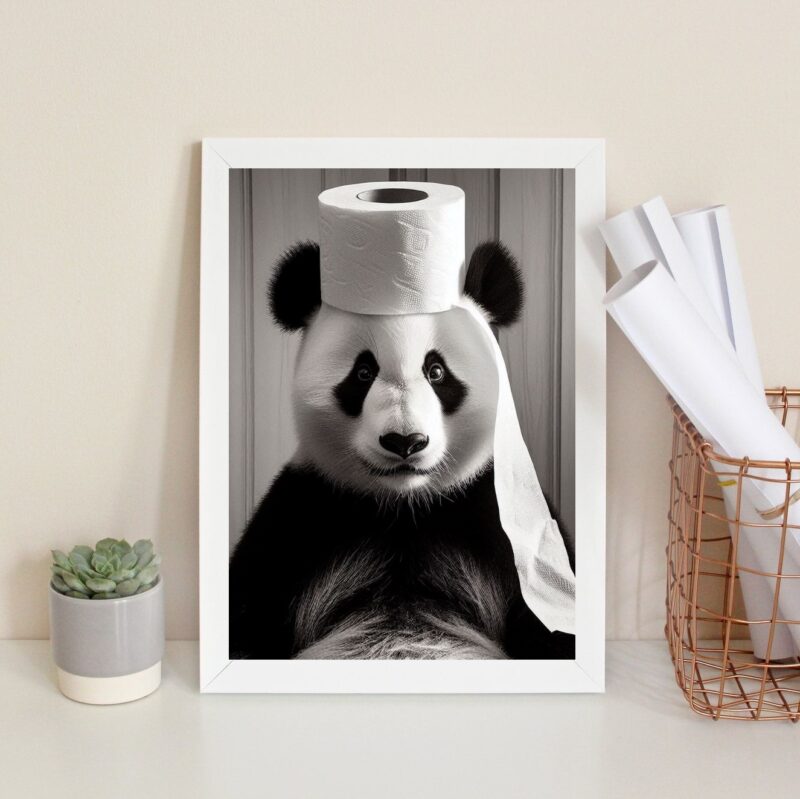 Quadro Banheiro Ursinho Panda