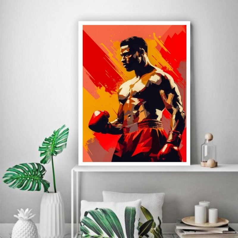 Quadro Decorativo Arte Lutador De Boxe b