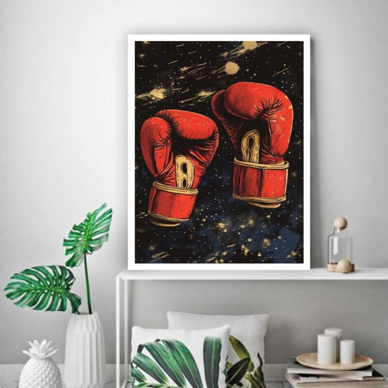 Quadro Decorativo Boxe - Luvas Vermelhas b