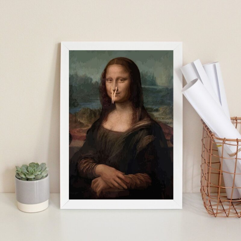 Quadro Decorativo Divertido Banheiro - Monalisa