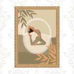 Quadro Decorativo Moldura Dourada Yoga