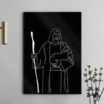 Quadro Jesus One Line - Preto e Branco