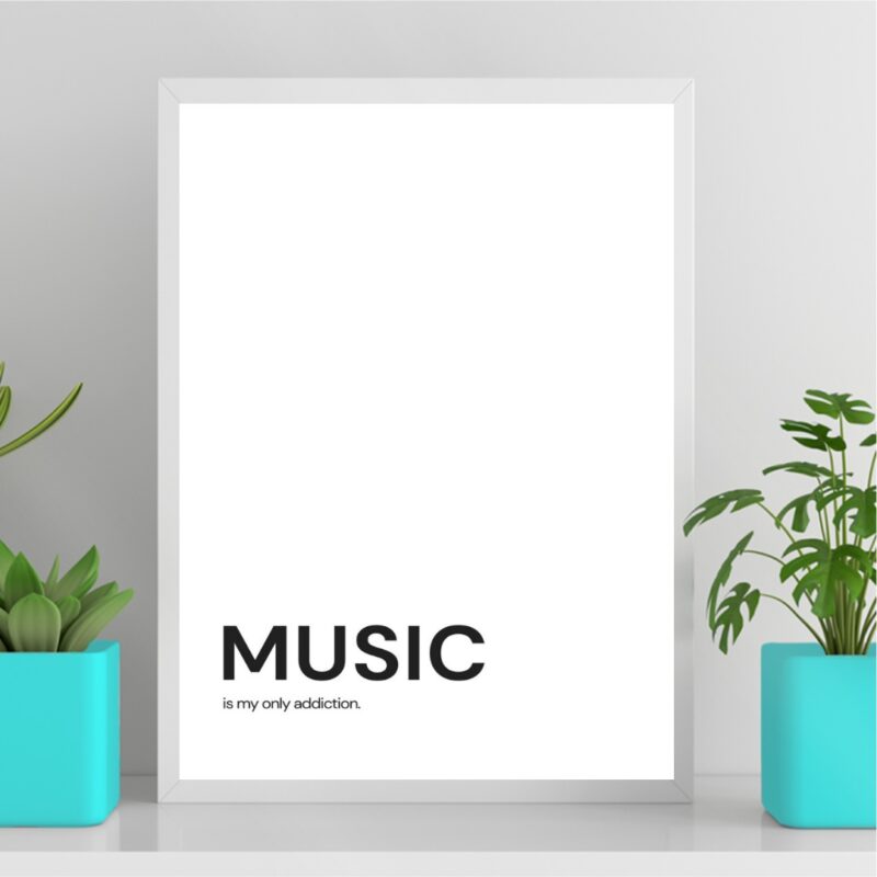 Quadro Minimalista Music - My Only Addiction b