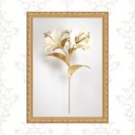 Quadro Moldura Dourada Flor Ouro