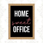 Quadro Moldura Dourada Home Sweet Office