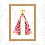 Quadro Moldura Dourada Nossa Senhora Floral