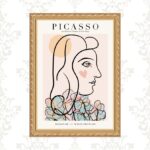 Quadro Moldura Dourada Picasso - Flores