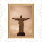 Quadro Moldura Dourada Rio De Janeiro - Cristo