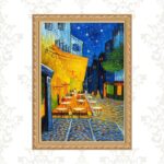 Quadro Moldura Dourada Van Gogh - Café Terrace