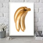 Quadro Para Cozinha Banana Dourada