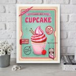 Quadro Para Cozinha Cupcake Rosa