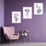 Kit 3 Quadros Arte Lavanda - Estampas