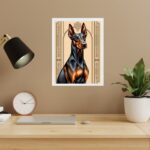 Quadro Decorativo Dobermann - Art Nouveau