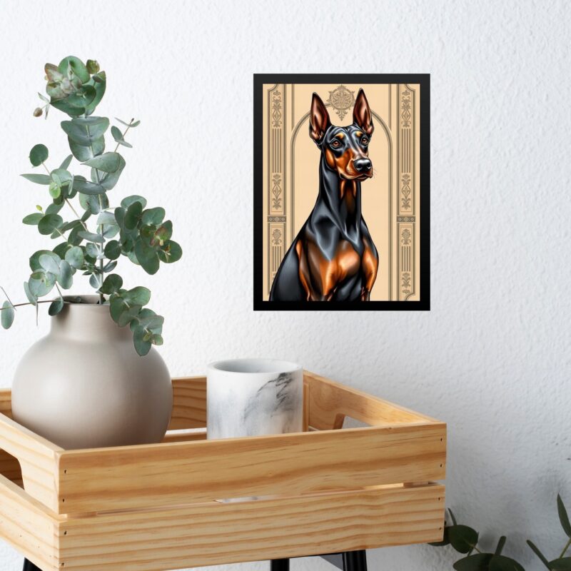 Quadro Decorativo Dobermann - Art Nouveau b