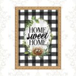 Quadro Moldura Dourada Home Sweet Home