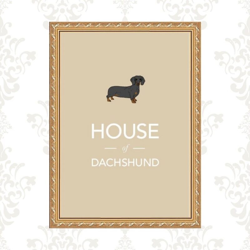 Quadro Moldura Dourada House Of Dachshund