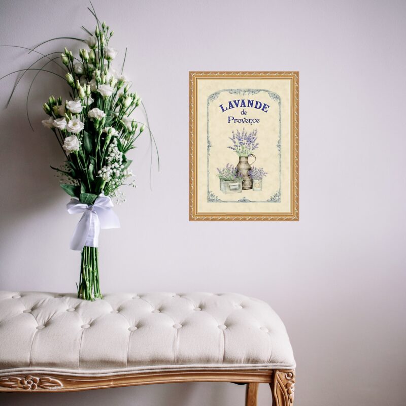 Quadro Moldura Dourada Lavanda Provençal b