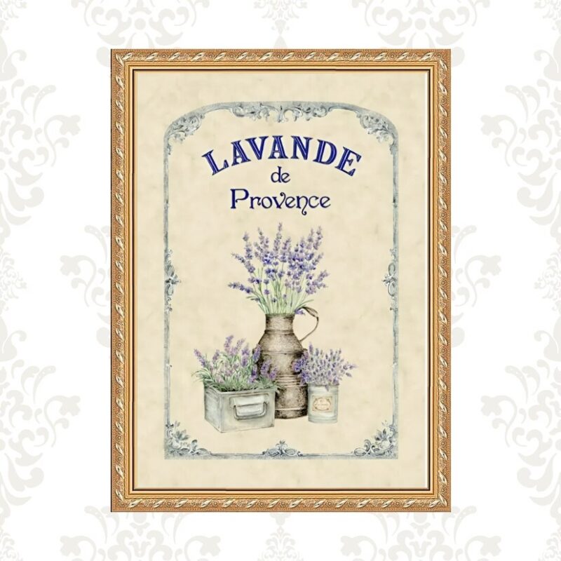 Quadro Moldura Dourada Lavanda Provençal