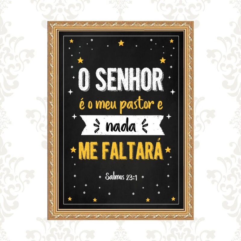 Quadro Moldura Dourada Senhor Meu Pastor