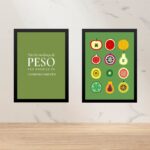 Kit 2 Quadros Para Cozinha - Alimentação Saudável