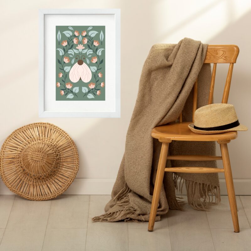 Quadro Arte Borboleta Boho - 60x48 Cm b