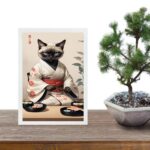 Quadro Arte Oriental Sushi Cat