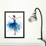 Quadro Bailarina Azul - Aquarela