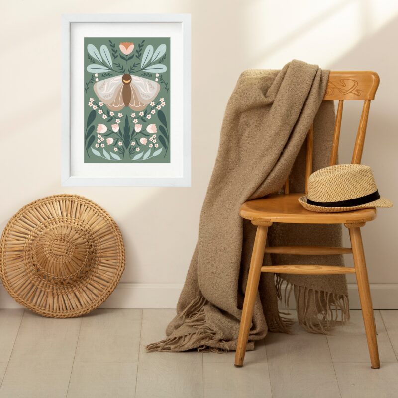 Quadro Borboleta Boho - 60x48 Cm b